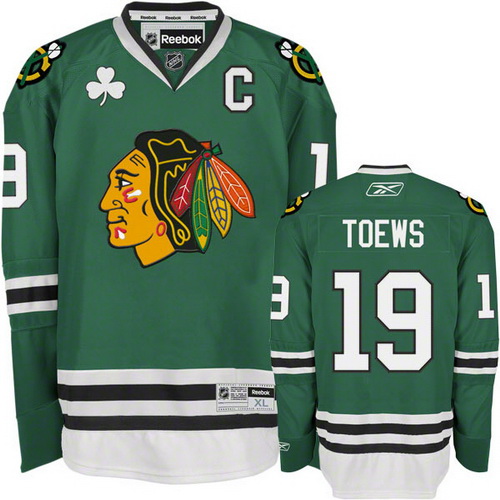 Best Chicago Greeen NHL Blackhawks 19 Jonathan Toews Hockey Jersey